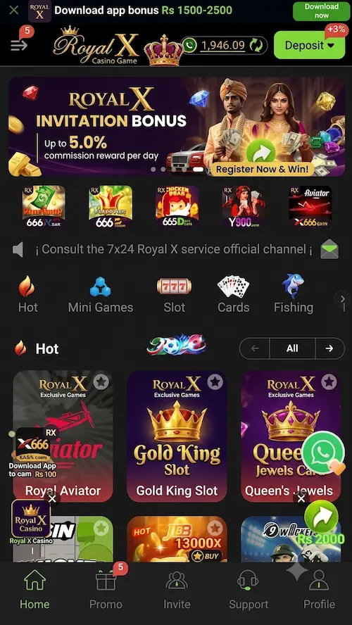 royal x casino game